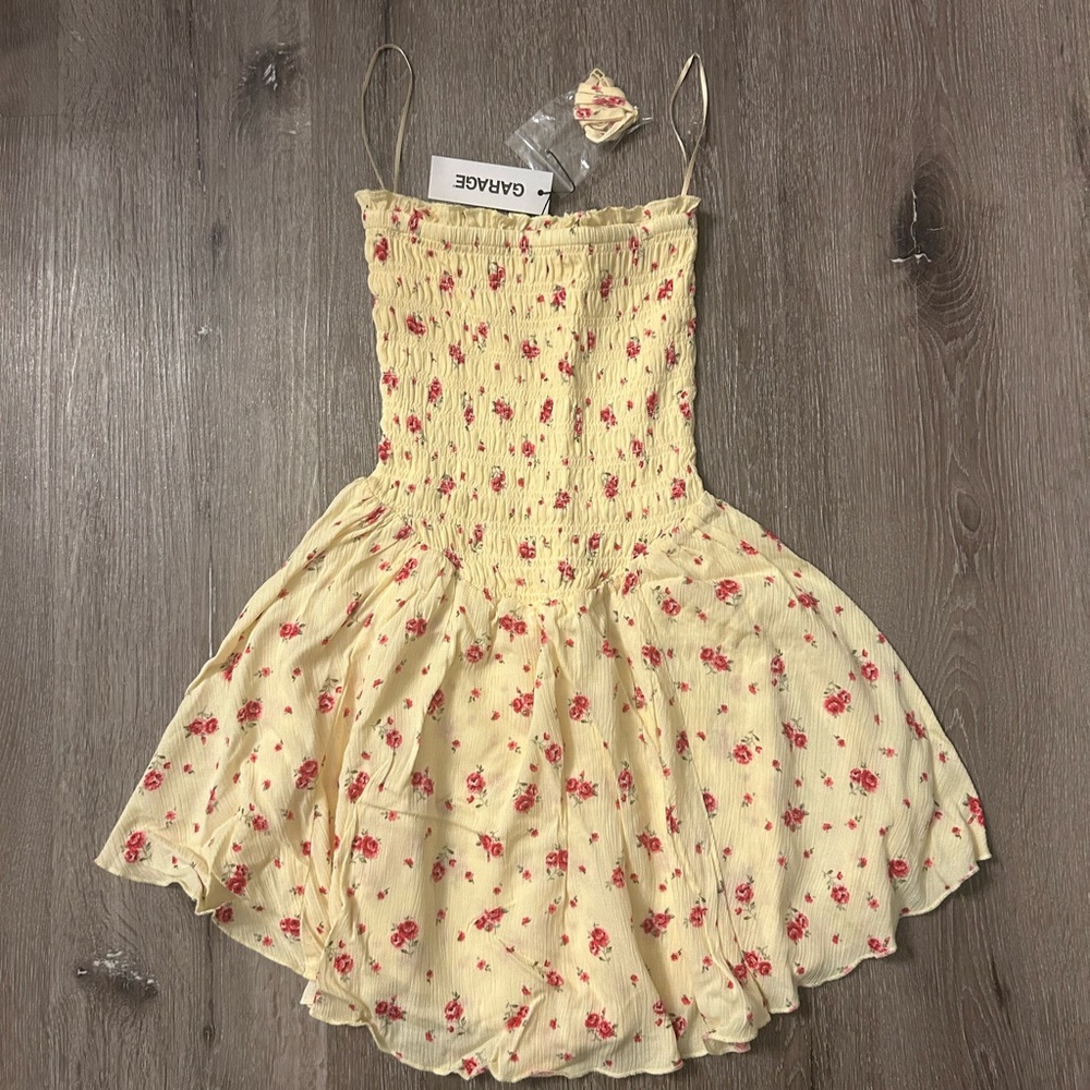 Garage Yellow with Pink Rose Sundress